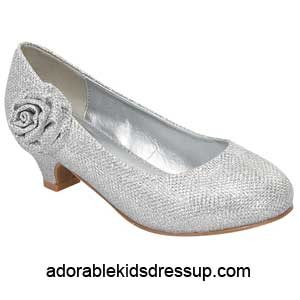 Silver heels for kids party dress up 